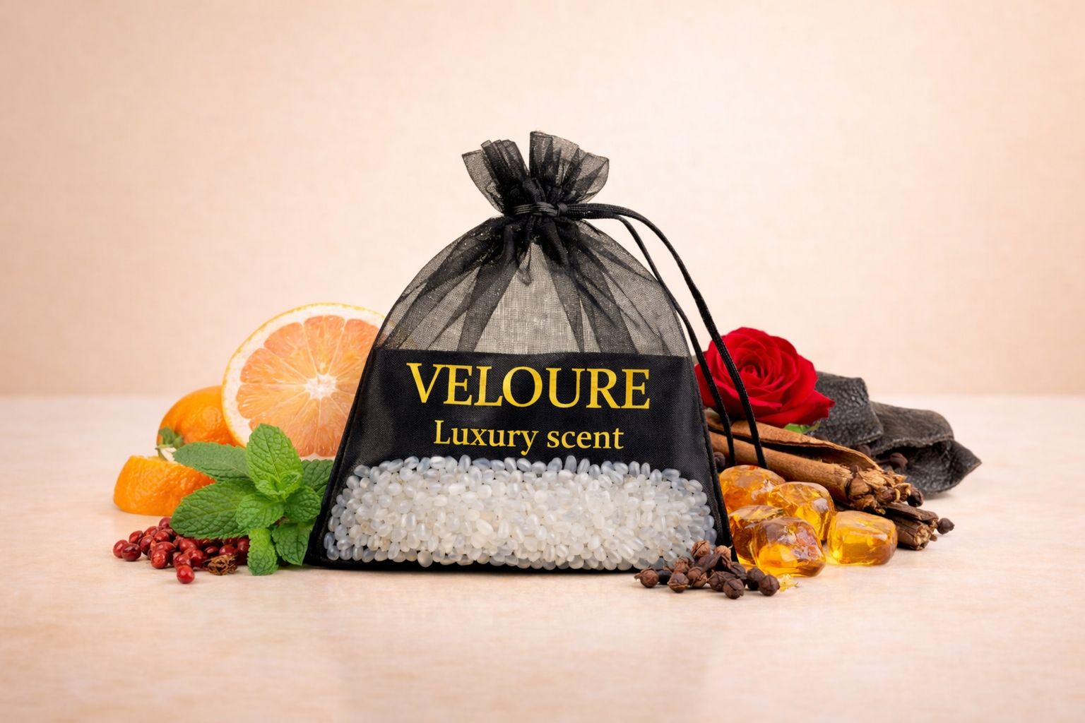 Luxe herbruikbare autoparfum Veloure Liquid Gold met frisse kruidige geur
