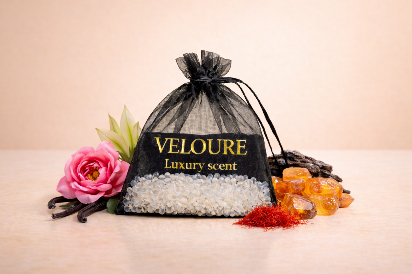 Luxe herbruikbare autoparfum Veloure Oriental Noir met warme oosterse geur